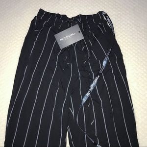 Black Pinstripe Casual Trousers